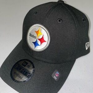 New Era/NFL: Pittsburgh Steelers Black Adjustable Snap Cap/Hat